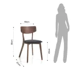 Cadeira Cozinha em Tecido com Estrutura em Madeira Maciça 2 Peças - Tonino Viadurini