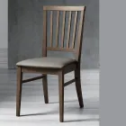 Cadeira de cozinha em madeira maciça de faia e couro ecológico design italiano - Rosita Viadurini