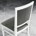 Cadeira de Cozinha Design em Madeira de Faia e Tecido Estilo Moderno - Taver Viadurini