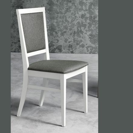 Cadeira de Cozinha Design em Madeira de Faia e Tecido Estilo Moderno - Taver Viadurini
