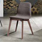 Cadeira de cozinha design em madeira e tecido fabricada na Itália, Egizia Viadurini
