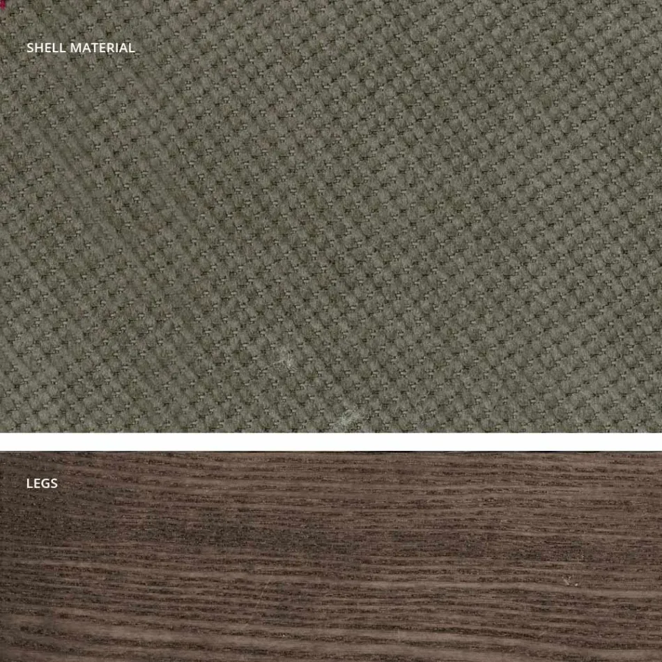 Cadeira de cozinha design em madeira e tecido fabricada na Itália, Egizia Viadurini