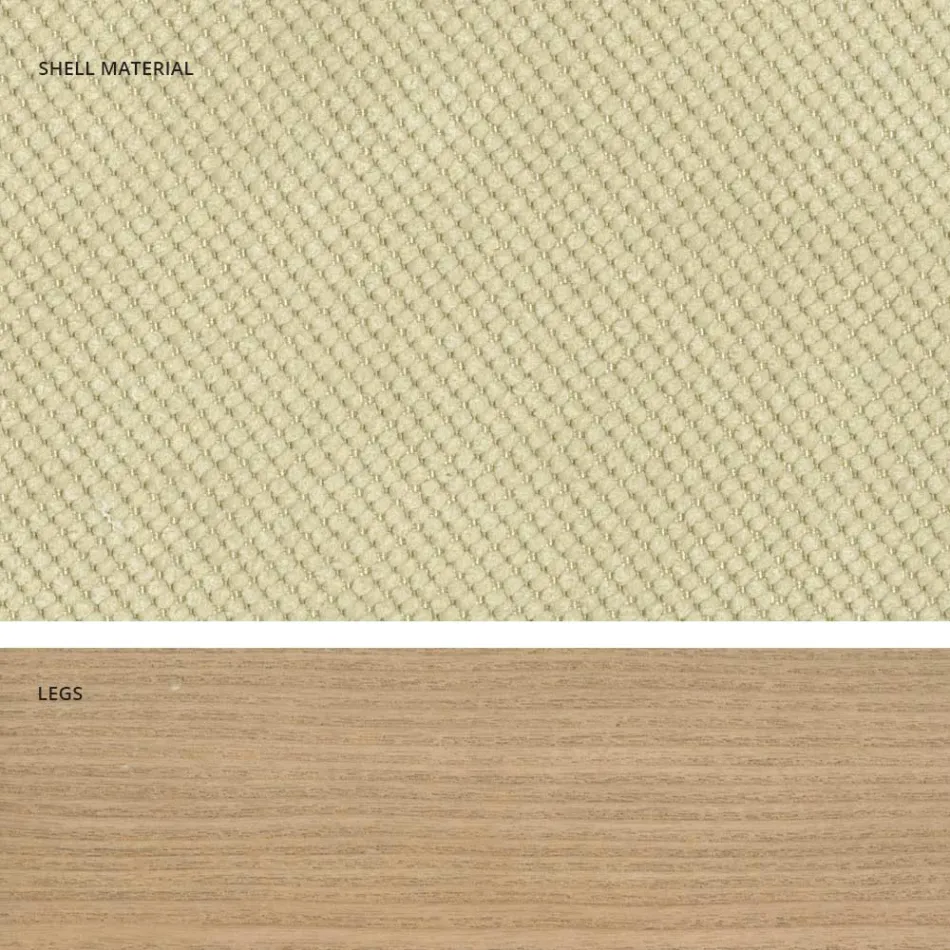 Cadeira de cozinha design em madeira e tecido fabricada na Itália, Egizia Viadurini