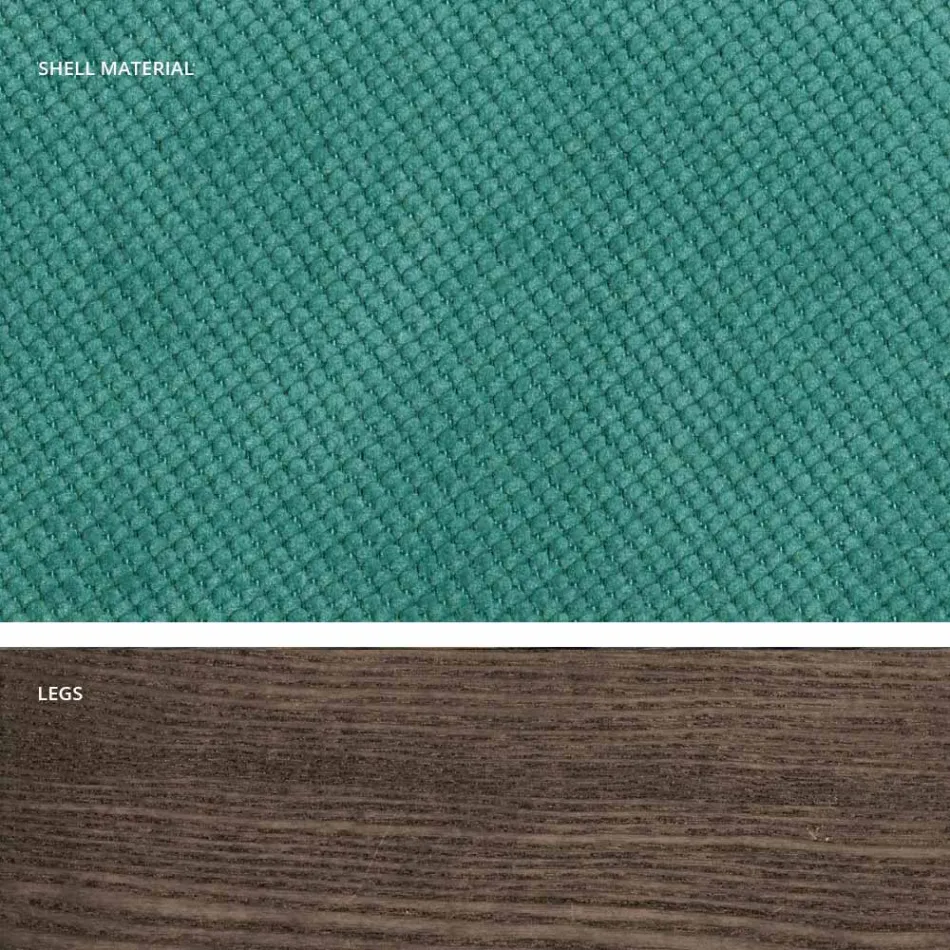 Cadeira de cozinha design em madeira e tecido fabricada na Itália, Egizia Viadurini