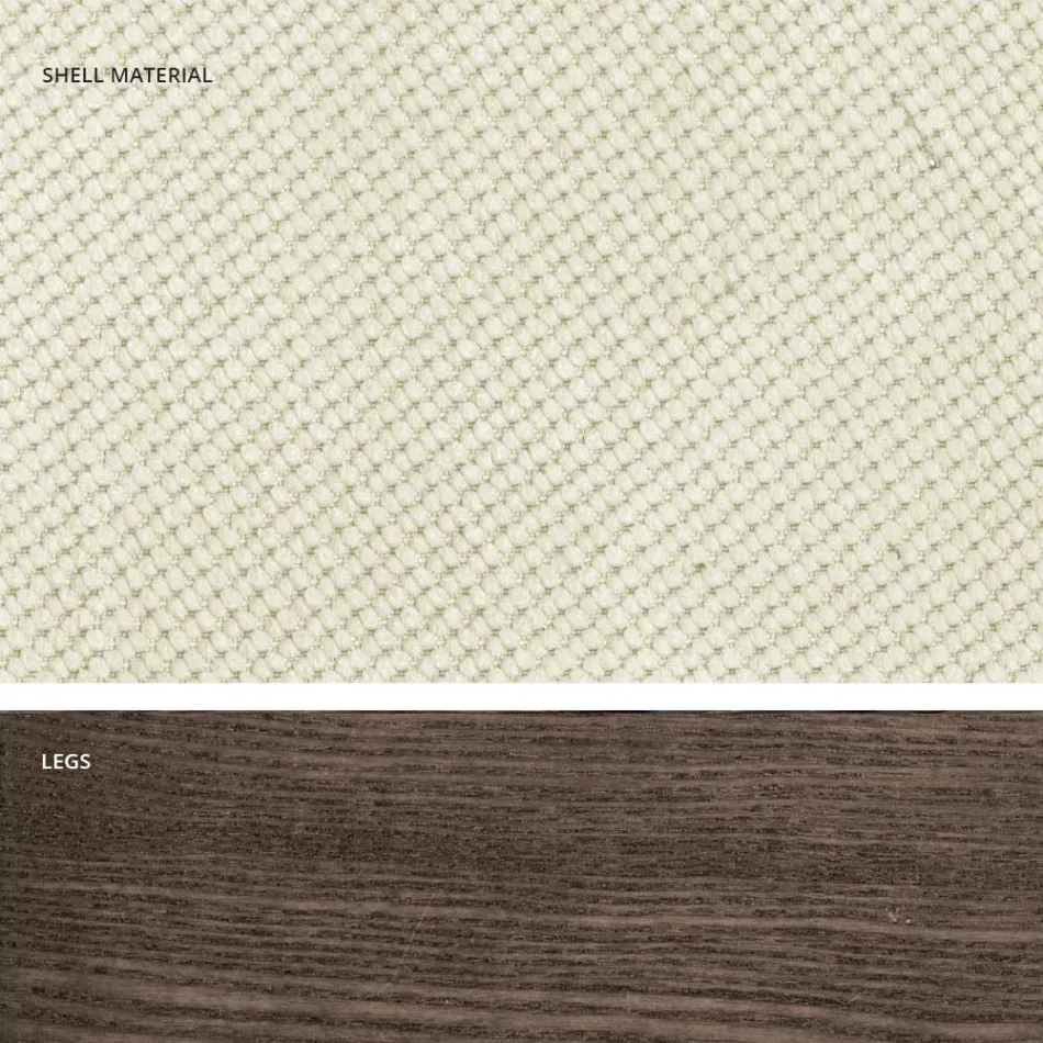 Cadeira de cozinha design em madeira e tecido fabricada na Itália, Egizia Viadurini