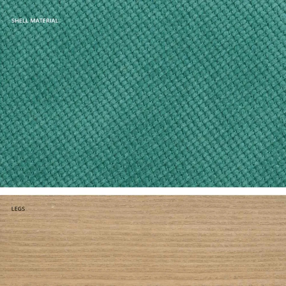 Cadeira de cozinha design em madeira e tecido fabricada na Itália, Egizia Viadurini