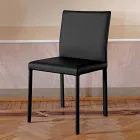 Cadeira de cozinha de design totalmente estofada em couro fabricada na Itália - Tara Viadurini