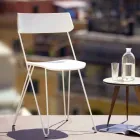 Cadeira Cozinha Feita à Mão em Madeira e Aço Precioso Made in Italy - Granada Viadurini