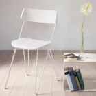 Cadeira Cozinha Feita à Mão em Madeira e Aço Precioso Made in Italy - Granada Viadurini