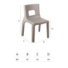 Cadeira de cozinha empilhável em polietileno Made in Italy 2 peças - Alassio Viadurini