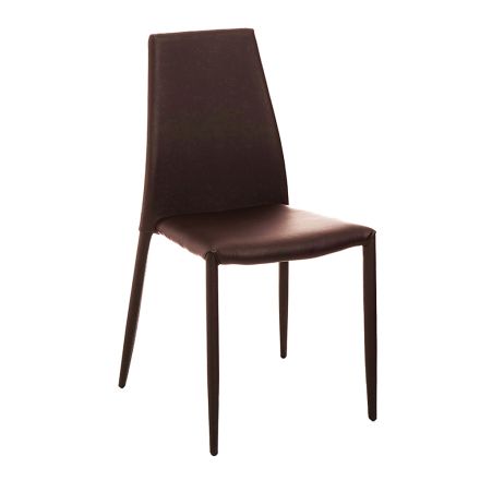 Cadeira de cozinha empilhável estofada em couro sintético de 4 peças - Umbria Viadurini