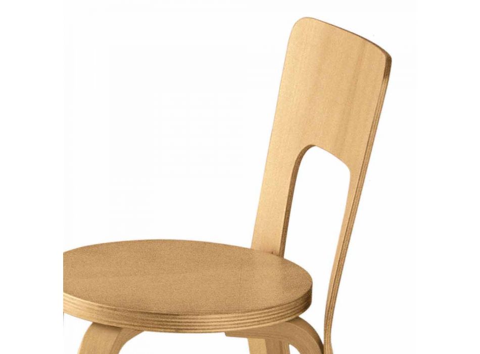 Cadeira de cozinha em madeira de faia curvada natural Made in Italy - Cassiopea Viadurini