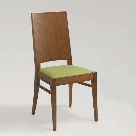 Cadeira de Cozinha em Madeira de Faia e Assento em Ecoleather Design - Florent Viadurini