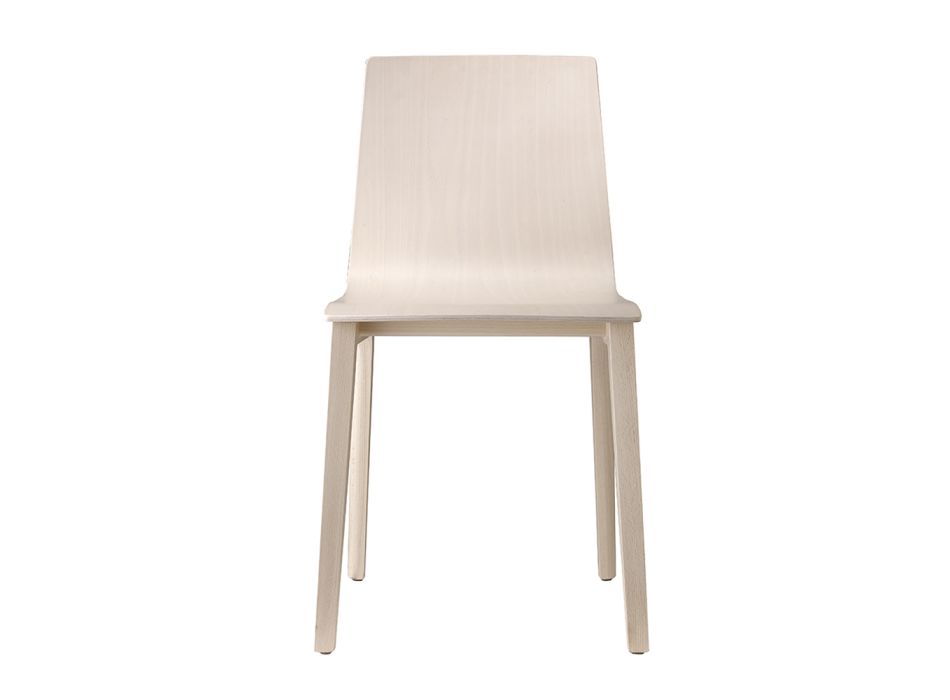 Cadeira de cozinha de madeira de faia feita na Itália 2 peças - Quadra Viadurini
