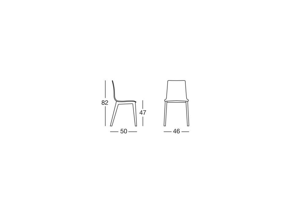 Cadeira de cozinha de madeira de faia feita na Itália 2 peças - Quadra Viadurini