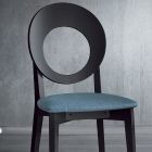 Cadeira de Cozinha em Madeira e Tecido Design Moderno Made in Italy - Marrine Viadurini