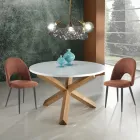 Cadeira de cozinha em couro sintético com efeito envelhecido 4 peças - Renetta Viadurini