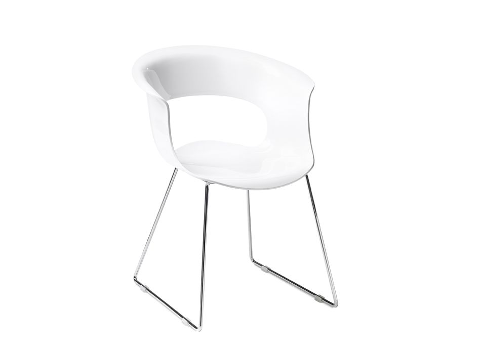 Cadeira de policarbonato para cozinha feita na Itália, 2 peças - marrom Viadurini