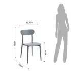 Cadeira de cozinha em polipropileno branco ou cinza fosco 4 peças - Milão Viadurini