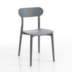 Cadeira de cozinha em polipropileno branco ou cinza fosco 4 peças - Milão Viadurini