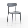 Cadeira de cozinha em polipropileno branco ou cinza fosco 4 peças - Milão