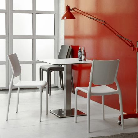 Cadeira Cozinha em Tecnopolímero Colorido Made in Italy 6 Peças - Ivonne Viadurini