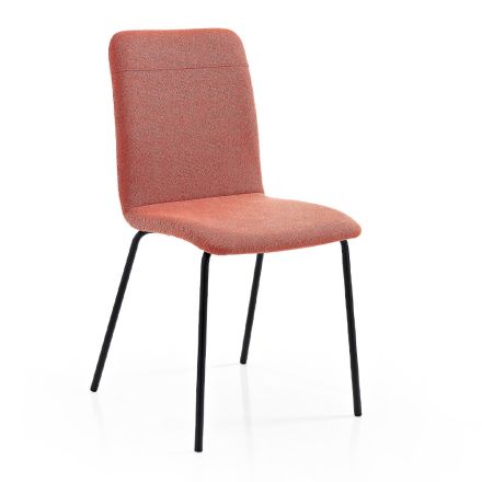Cadeira de Cozinha em Tecido Colorido e Metal Design Moderno - Hermione Viadurini