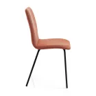 Cadeira de Cozinha em Tecido Colorido e Metal Design Moderno - Hermione Viadurini