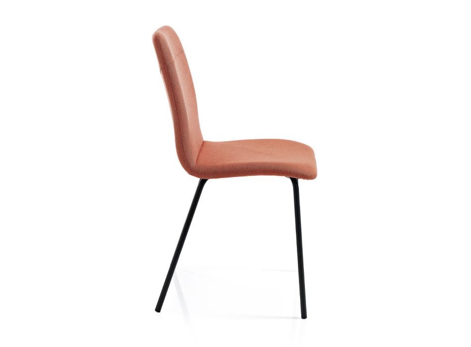 Cadeira de Cozinha em Tecido Colorido e Metal Design Moderno - Hermione Viadurini