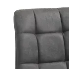 Cadeira de cozinha de tecido com pernas de metal pretas 4 peças - azul claro Viadurini