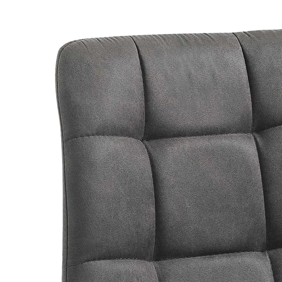 Cadeira de cozinha de tecido com pernas de metal pretas 4 peças - azul claro Viadurini