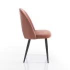 Cadeira de cozinha em tecido com efeito de veludo e metal 4 peças - Renetta Viadurini