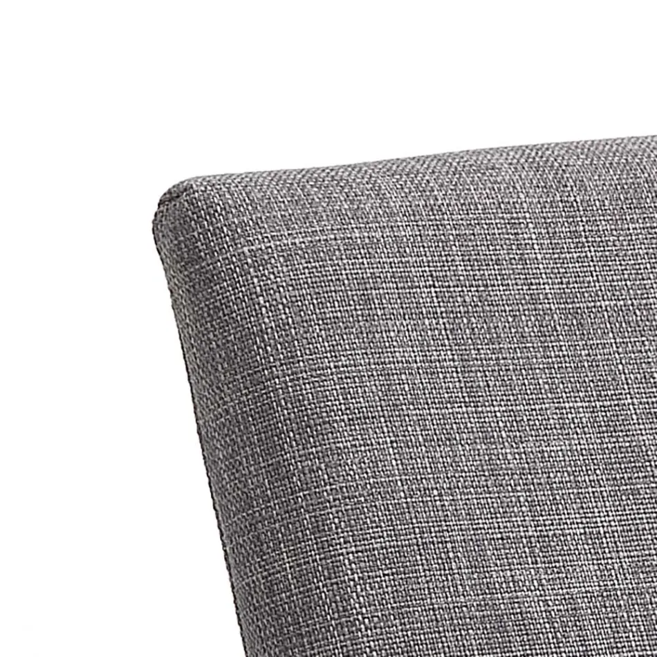 Cadeira Cozinha em Tecido Cinzento com Base Metálica 2 Peças - Persiana Viadurini