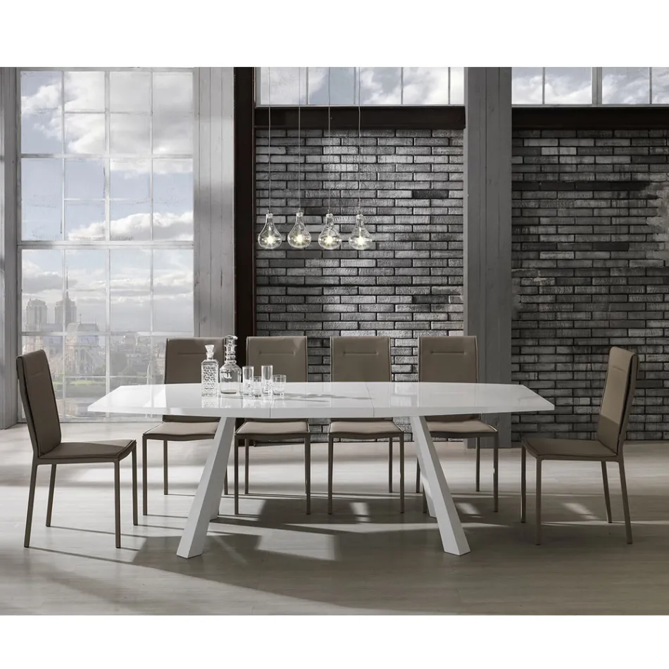 Cadeira de cozinha totalmente estofada em couro sintético de 2 peças - Atenea Viadurini