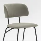 Cadeira de cozinha estofada em microfibra made in Italy, 2 peças - Rebecca Viadurini