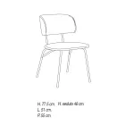 Cadeira de cozinha estofada em microfibra made in Italy, 2 peças - Rebecca Viadurini