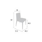 Cadeira de Cozinha Estofada em Couro com Estrutura em Freixo Made in Italy - Sunny Viadurini
