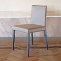 Cadeira de Cozinha Estofada em Couro com Estrutura em Freixo Made in Italy - Sunny