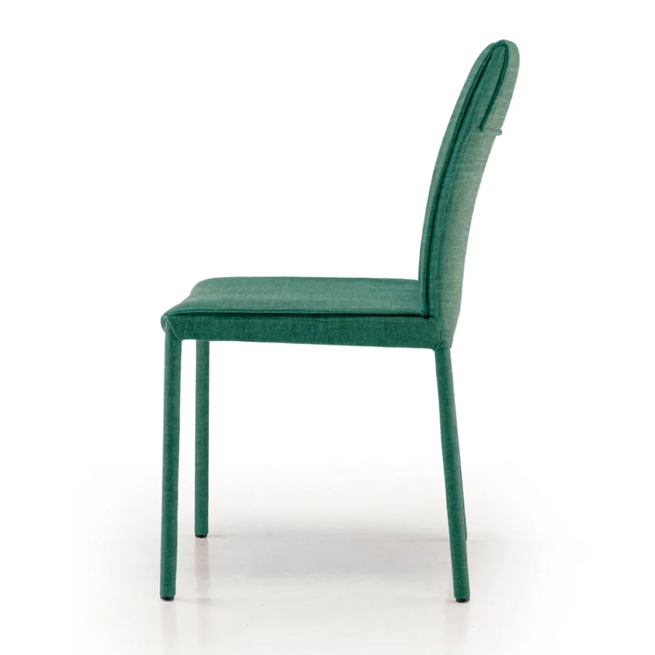 Cadeira de Cozinha Forrada em Tecido Made in Italy 4 Peças - Monnalisa Viadurini