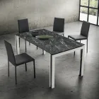 Cadeira de cozinha estofada em tecido fabricada na Itália, 2 peças - Mawi Viadurini