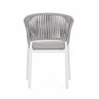 Cadeira de exteriores com braços em alumínio branco e cinza Homemotion - Rubio Viadurini