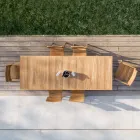 Cadeira Outdoor com Braços em Madeira Teca - Marie Viadurini