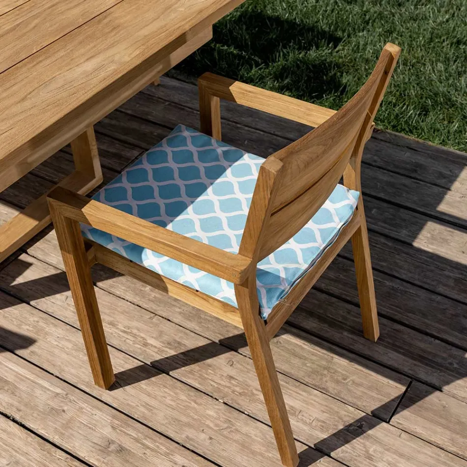 Cadeira Outdoor com Braços em Madeira Teca - Marie Viadurini