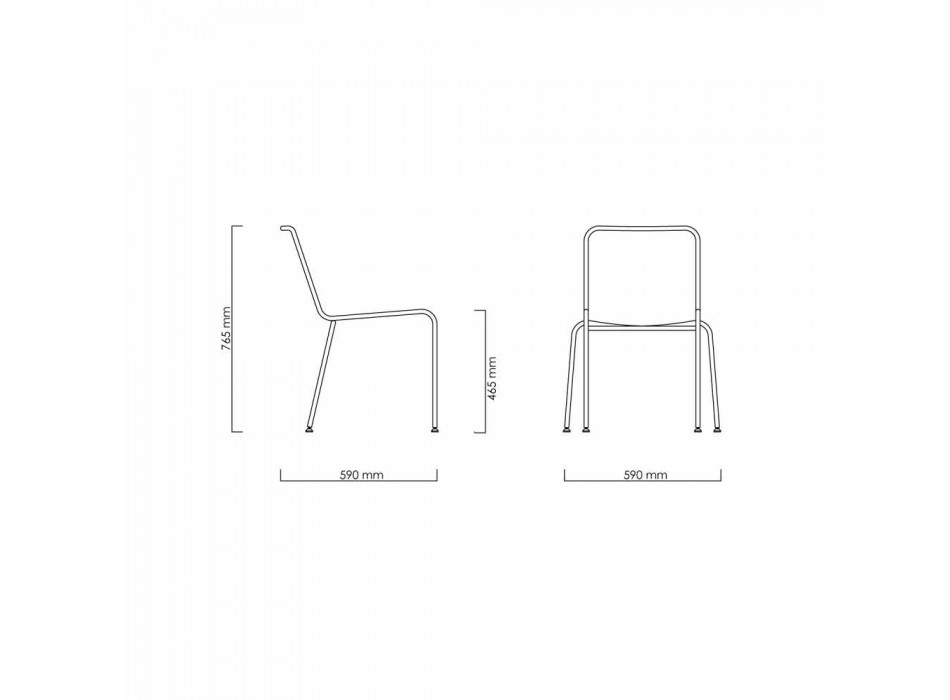 Cadeira de exterior Design em aço e cabo preto Made in Italy - Madagascar1 Viadurini
