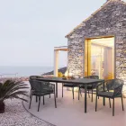 Cadeira Exterior Empilhável com Assento em Tecido, Homemotion 4 Peças - Aleandro Viadurini