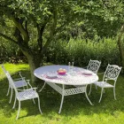 Cadeira empilhável ao ar livre em alumínio branco ou antracite, 4 peças - ode Viadurini