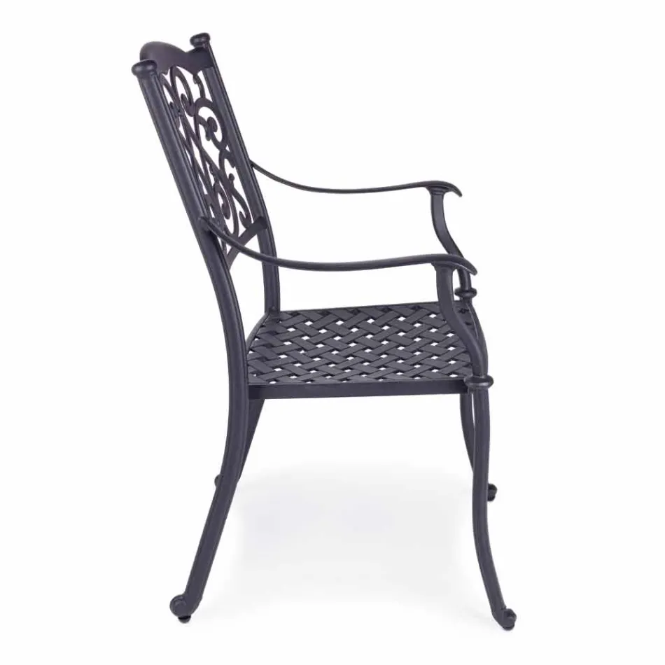 Cadeira empilhável ao ar livre em alumínio branco ou antracite, 4 peças - ode Viadurini