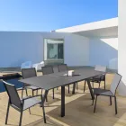 Cadeira Exterior Empilhável em Alumínio e Textilene, Homemotion 4 Peças - Serge Viadurini