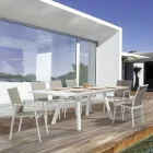 Cadeira Exterior Empilhável em Alumínio e Textilene, Homemotion 4 Peças - Serge Viadurini