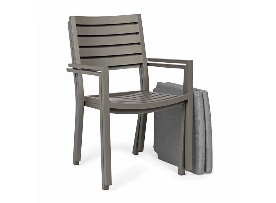 Cadeira de Alumínio Empilhável Homemotion, 4 Peças - Carina Viadurini